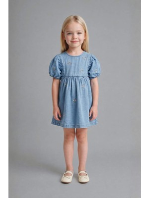 DeFacto Pamuklu Denim Elbise Kız Bebek H4072A526SM