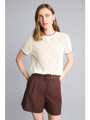 DeFacto Regular Fit Kısa Kollu Triko Kazak H8713AX26SM