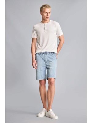 DeFacto Relax Fit Esnek Belli Jean Bermuda Şort H8869AX26SM
