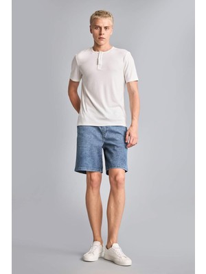DeFacto Relax Fit Esnek Belli Jean Bermuda Şort H8872AX26SM