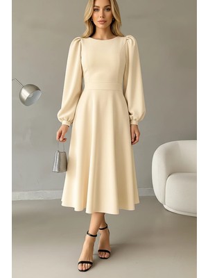 Ang Butik Kadın Spor Şık Tasarım Midi Elbise