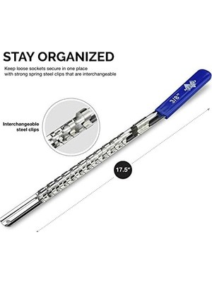 Canarino Neiko 03968A Ofset Saplı Soket Tutucu Ray, 3 Parça Düzenleyici Set | 1/4, 3/8 ve 1/2 Inç Tahrik