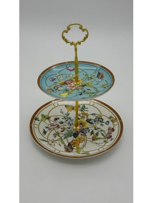 UltraMint Çift Katlı Bahçe Servis Standı, 20X16X27CM, Şık ve Pratik Kullanım