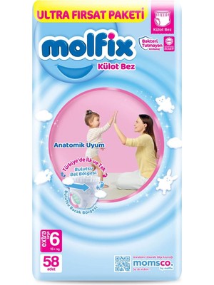 Canarino Molfix Külot Bez 6 Beden Ekstra Large Ultra Fırsat Paketi 58 Adet