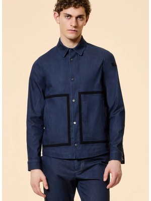 Roberto Ricci Designs Lacivert Erkek Gömlek Ceket Marina Overshirt Jkt