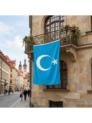 Punto Dizayn Doğu Türkistan Bayrağı Premium Raşel Kumaş 150X225 cm