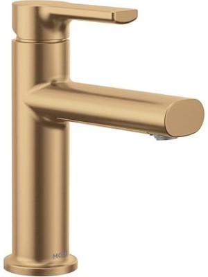 Canarino Meena Bronzlaştırılmış Altın Tek Kolu Tek Delikli Modern Banyo Lavabo Bataryası Isteğe Bağlı Deckplate ve Tahliye Montajlı, 84794BZG