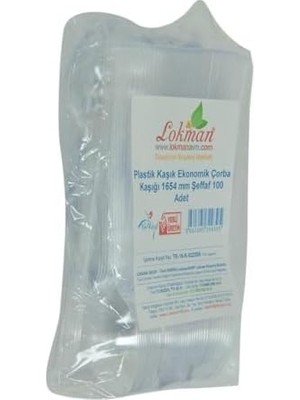 Canarino Plastik Kaşık Ekonomik Çorba Kaşığı 1654 mm Şeffaf 100 Adet 1 Paket