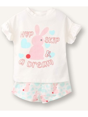 DeFacto Fitilli 2'li Ecru Pijama Takımı Kız Bebek H9307A526SM