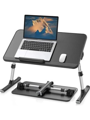 Bix Saiji AL30 Ayarlanabilir Laptop Masası – Yatakta Çalışma Için Ergonomik Tasarım, Yükseklik ve Açı Ayarı, Katlanabilir Sledge Bacaklar, Pvc Deri Yüzey ile 17″ Inç Laptop Uyumluluğu