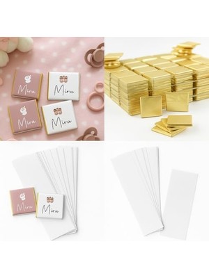 Canarino 7 cm x 29,7 cm 1.hamur Etiket - Çikolata ve Hediyelik Ürünler Için Uygun, Tüm Yazıcı Modelleriyle Uyumlu, 50 Adet Paket