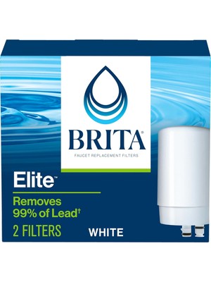 Canarino Brita Lavabo Suyu Filtreleme Sistemi Için Musluk Suyu Filtresi, Bpa Içermez, Kurşunu Azaltır, Dört Ay Veya 100 Galon Dayanır, 2 Filtre Içerir, Beyaz