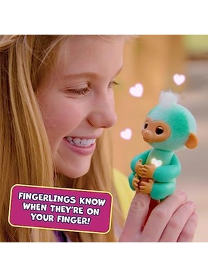 Canarino Fingerlings 2023 Yeni Interaktif Bebek Dokunmaya Tepki Veriyor - 70+ Sesler ve Tepkiler - Aslan (Mavi)