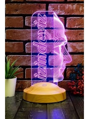 Canarino Atatürk Temalı Hediyelik Ürünler Atatürk Izindeyiz Gecelambası 3D LED Lamba, Atam Izindeyiz Sloganı, Ofis ve Işyeri Hediyesi