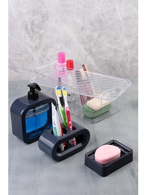 Canarino Modern Tasarım 4 Parça Banyo Aksesuar Seti Modern Hafif Lüks Yıkama Kabı Banyo Aksesuarları Banyo Seti Losyon Şişeleri, Diş Fırçası Tutacağı, Diş Kupası, Sabunluk