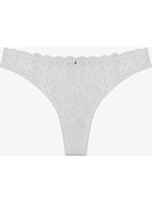 Penti Kırık Beyaz Lace Dantel Tanga Külot