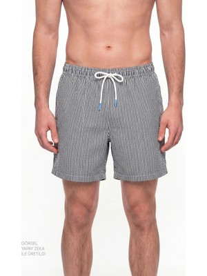 Penti Erkek Indigo Navy Tissue Çizgili Deniz Şortu