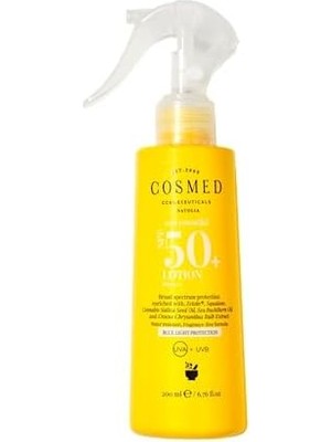 Canarino Cosmed Tüm Cilt Tipleri Için Aile Boy Yüz ve Vücut Sprey Güneş Kremi - Lotion SPF50+ - 200 ml