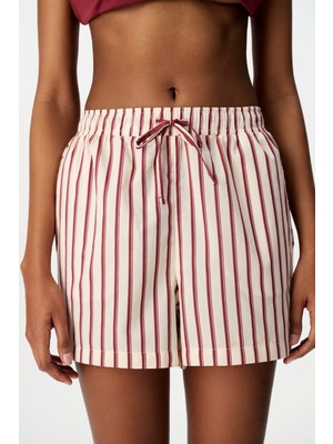 Penti Bordo Sisterhood Pamuklu Şort Pijama Altı