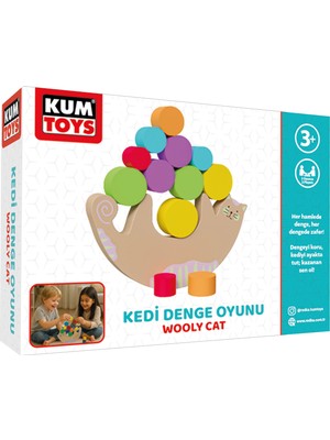 Kumtoys Wooly Cat Ahşap Oyuncak Eğitici Denge Oyunu Çocuk Için Hediye