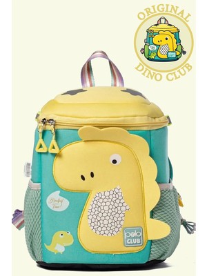 Nioni Unisex Çocuk Sırt Çantası Sarı Renkli Dinazor Figürlü Orta Boy 0-15 L Kapasite
