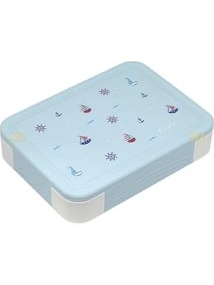 Canarino Bento 1330ML Lunchbox Tek Katlı 5 Bölmeli Pp Plastik Çocuk Sefer Tası Yemek Kutusu (Mavi)