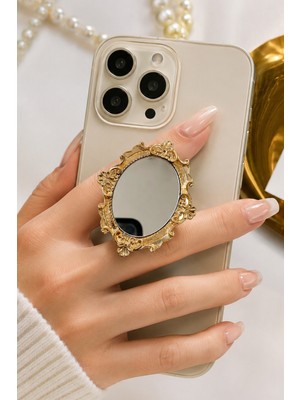 Edelfu Popsocket Aynalı Telefon Tutucu, Yapıştırmalı Epoksi Yüzey Parmak Tutucu Standlı