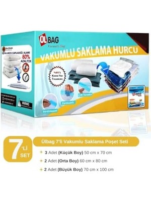 Canarino 7'li Vakumlu Poşet Seti (3 L + 2 Xl + 2) Vakumlu Torba, Vakumlu Hurç