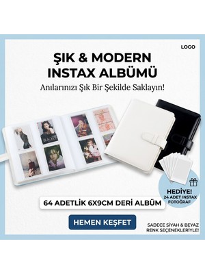 Best Hediye Instax 64 Adetlik 6X9CM Deri Fotoğraf Albümü+24 Fotoğraf 6x9 Hediyeli