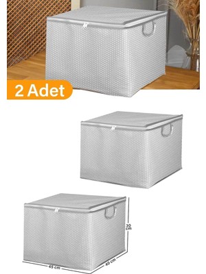 Canarino 2 Adet - Mini Boy Gri Benekli Kıyafet/nevresim Hurcu - 45X40X30 cm