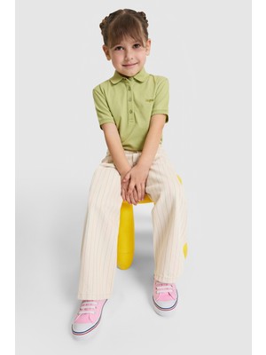 U.S. Polo Assn. Kız Çocuk Polo Yaka Yeşil Basic Tişört 50328218-VR016