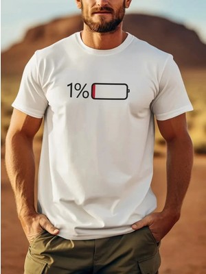 Marsilyan- Baskılı Oversize Bisiklet Yaka T-Shirt - Beyaz