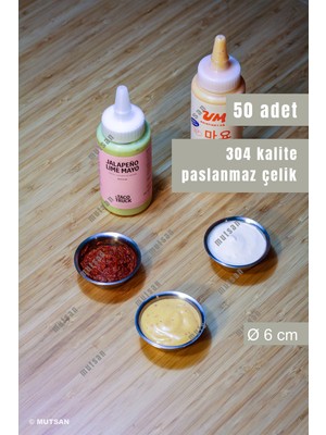 UltraMint 50’li Paslanmaz Çelik Joker Sosluk Seti, Baharat ve Soslar Için Ideal
