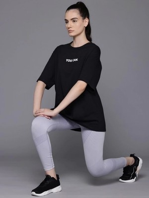 Marsilyan- Baskılı Oversize T-Shirt - Siyah