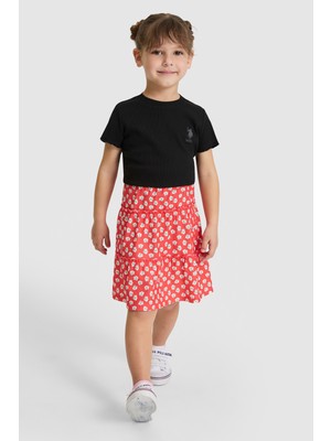 U.S. Polo Assn. Kız Çocuk Kırmızı Örme Etek 50325669-VR213