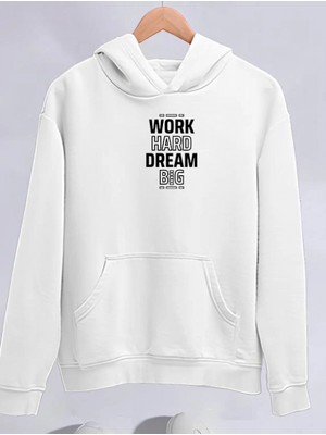 Marsilyan- Kışlık Üç Iplik Kapşonlu Sweatshirt - Beyaz