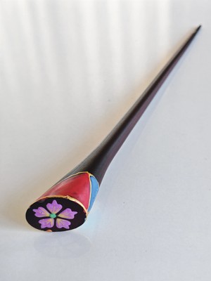 Moncuk Design Renkli Floral Detaylı Kokonat Saç Çubuğu