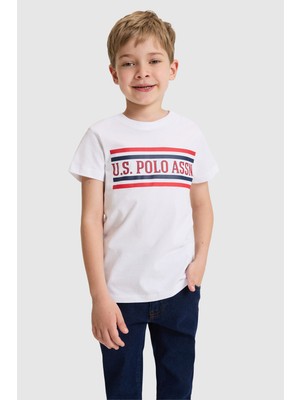 U.S. Polo Assn. Erkek Çocuk Beyaz Bisiklet Yaka Tişört 50327008-VR013