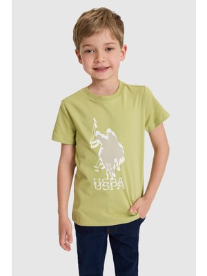 U.S. Polo Assn. Erkek Çocuk Yeşil Bisiklet Yaka Tişört 50325605-VR016