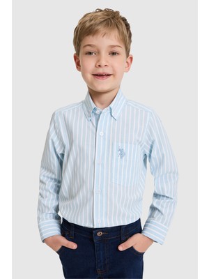 U.S. Polo Assn. Erkek Çocuk Mavi Uzun Kollu Gömlek 50324772-VR036