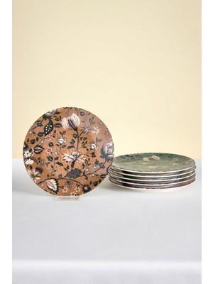 UltraMint 6 Parça Porselen Pasta Seti, 19 Cm, Şık ve Zarif Tasarım