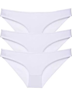 Marsilyan 3 Adet Süper Eko Set Likralı Kadın Slip Külot Beyaz
