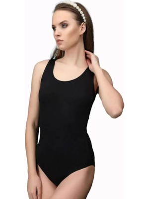 Marsilyan Elit Life Geniş Askılı Kadın Dikişsiz Çıtçıtlı Slip Body Siyah 878