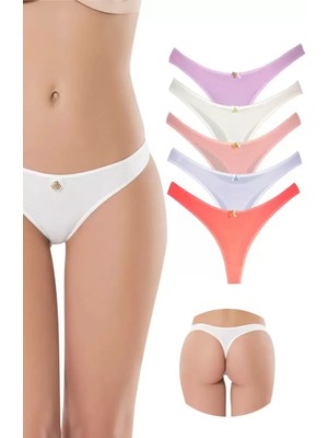 Marsilyan 5 Adet Pamuklu Kadın Klasik Tanga Soft Renkler