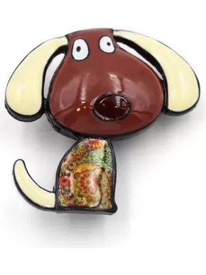 Marsilyan Köpek Broş - Kahverengi