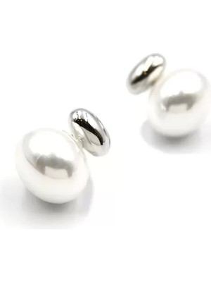 Marsilyan Oval Inci Küpe - Gümüş