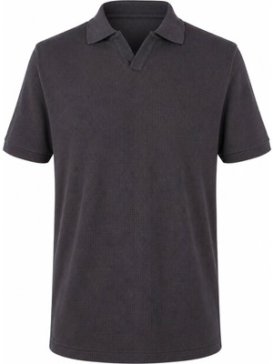 Trender Waffle Antrasit Erkek Polo Yaka T-Shirt 2645