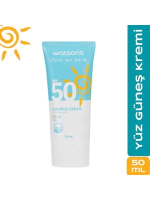 Watsons, Yüksek Koruma Faktörlü, Güneş Yüz Kremi, SPF50 - 50 ml