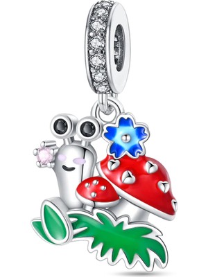 Fubena Şirin Kırmızı Kabuklu Salyangoz Sallantılı Charm