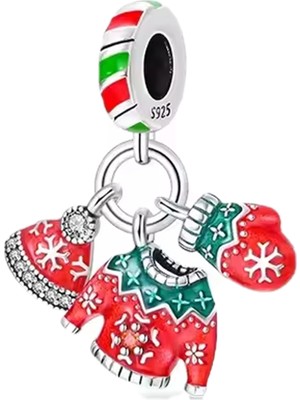 Fubena Yılbaşı Kazak Eldiven ve Bere Sallantılı Charm